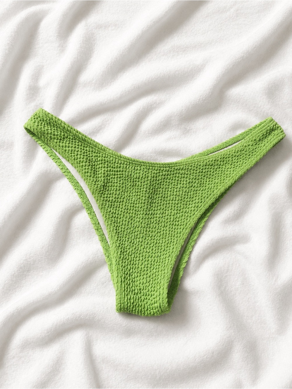 SHEIN Lime Green Textured Bikini Bottom